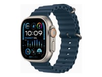 Apple Watch Ultra 2 - 49 Mm - Titan - Smart Klocka Med Ocean-Band - Fluoroelastomer - Blå - Handledsstorlek: 130-200 Mm - 64 Gb - Lte, Wi-Fi, Bluetooth, Uwb - 4G - 61.4 G