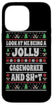 Coque pour iPhone 14 Pro Max Funny Caseworker Ugly Christmas Design Christmas Social Worker