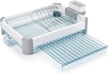 Minky Extending Dish Rack Drainer with Cutlery Holder L45cm x W28cm, White