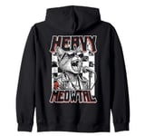 Heavy Meowtal Cat Funny Metal Music Band Singer Musician Zip Hoodie