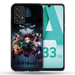 Cokitec Coque pour Samsung Galaxy A33 5G Manga Demon Slayer Noir Multicolore