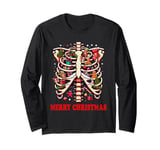 Skeleton Ribcage Merry Christmas X-mas Festive Holiday Long Sleeve T-Shirt