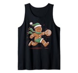 Gingerbread Man Playing Basketball - Christmas Sports Fun Tank Top