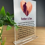 Father And Son A5 Acrylic Poem Plaque Fathers Day Birthday Gift For Dad From Son