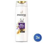 3x Pantene 3In1 Shampooing 225 Ml. Nutriment