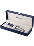 Waterman Carene Fountain Pen | Metal & Blue Lacquer | Chiselled Cap | 18K Gold Fine Nib | Blue Ink | Gift Box