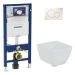 Pack Bati support Geberit et WC-suspendu Geberit Smyle Square compact, sans rebord