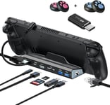 Station d'accueil pour Steam Deck 6 en 1 avec HDMI 1.4,2 ports USB 3.0,1000 Mbps,USB-C 100 W PD,VGA Steam Deck Accessoires pour Valve Steam Deck/Rog Ally/Switch/Lenovo Legion Go(Q996)