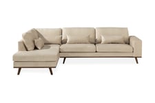 Copenhagen 2,5-seter Sofa Fløyel - Beige med sjeselong