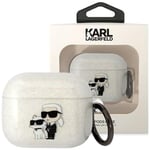 Karl Lagerfeld KLA3HNKCTGT Veske for AirPods 3-deksel - gjennomsiktig glitter Karl&Choupette