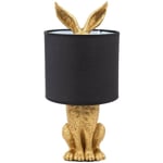 Ostaria - Lampe lapin doré abat-jour noir