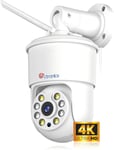 [Tout-Métal] 4K Caméra Surveillance Extérieure,Suivi Automatique,2.4/5Ghz WiFi,Détection Humaine/Véhicule/Animal,Vision Couleur,Surveillance via PC/Smartphone,24/7 256GoSD/Cloud,NVR/FTP