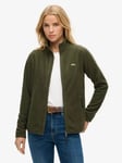 Superdry Polar Fleece Full Zip Jacket, Army Khaki Green