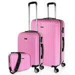 ITACA - Valise Cabine 55x40x20, Valise Cabine, Valise À roulettes, Valise Roulette, Valise Rigide, Résistant, Légère T71550, Rose