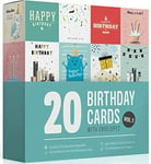 20 Birthday Cards Multipack Vol 1 by Wonder Cards | Eco Friendly | Birthday Car