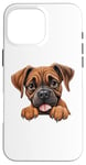 Coque pour iPhone 16 Pro Max Boxer mignon pour homme et femme