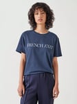 HUSH French Exit Cotton T-Shirt, Navy