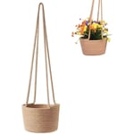 Panier de Jardinière Suspendu, 20cm Suspendu Panier Tissé, Pot de Fleurs à Suspendre en Corde de Jute, Pot de Fleurs Tissé Intérieur Extérieur, pour