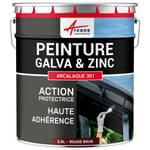 Peinture galva zinc toiture gouttière Rouge Brun - Ral 3011 2.5 L