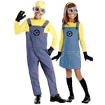 Bob Minion Kostym för Barn, Pojke Flicka Minion Jumpsuit Outfit med Skyddsglasögon och Hatt Boy S