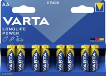 8 Varta AA LONGLIFE Power Batteries High Energy LR6 Alkaline LONG LASTING UK