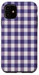 iPhone 11 Purple White Checkered Plaid Flannel Gingham Pattern Checker Case