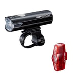 CatEye Ampp 500S / Viz 150 Bicycle Front & Rear Light Set - LED OptiCube Technology Front Light - IPX4 Waterproof Rated - FlexTight Easy Fit Bracket - USB C Rechargeable