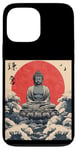 Coque pour iPhone 13 Pro Max Kamakura Grande statue de Bouddha vintage japonais Art sur bois