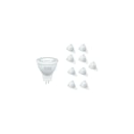 Silamp - Ampoule led GU4 / MR11 4W 12V (Pack de 10) - Blanc Froid 6000K - 8000K