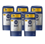 Nivea Men Silver Protect Antibacterial Stick Deodorant 50ml 3, 5 Pack