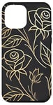 Coque pour iPhone 12 Pro Max Rose florale botanique, style minimaliste