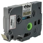 vhbw 1x Ruban compatible avec Brother PT E110, E300, E115, E105, E200, E100VP imprimante d'étiquettes 12mm Noir sur Or (géométrique)