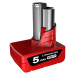 2X 5.0Ah Pour batterie Milwaukee M12B6 M12 12V LITHIUM 48-11-2402 / chargeur 7Ah