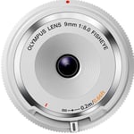 Olympus Body Cap Lens 9mm F8 Fisheye, valkoinen