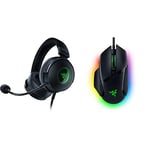 Razer Kraken V3 Hypersense - Casque Gaming USB Filaire avec Technologie Haptique Noir & Basilisk V3 - Souris Gaming Filaire Noir