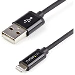 StarTech.com USBLT2MB 2 m (6 ft) Long Black Apple 8-Pin Lightning Connector to USB Cable for iPhone/iPod/iPad, Charge and Sync Cable