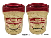 2 X Eco Style Professional Styling Gel Argan Oil Maximum Hold 236ml/ 8 Oz Each