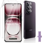 2 Pièces Protection Ecran Pour Oppo Reno 12 Pro, 1 Pièces Caméra Arrière Protecteur,Transparent Hd, Tactile Sensible, Protection En Tpu Flexible