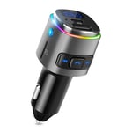 Bluetooth FM Transmitter for Car, PD18W Wireless Bluetooth 5.0 Car Radio Adapter MP3 Music Player/Car Kit Support Hands-free Calling/TF card/USB Flash Drive/Colorful LED Backlit