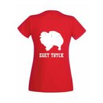 T-Shirt Dam Röd Med Eget Tryck Figursydd OEKO-TEX&reg;