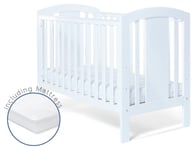 Baby Elegance Laba Cot with Mattress - White