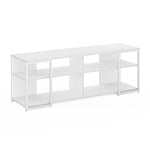 Furinno Camnus Modern Living TV Stand for TVs up to 65 Inch, Solid White/White