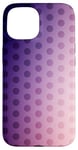 Coque pour iPhone 15 Dégradé de couleur violet et rose à pois