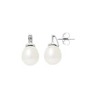 Blue Pearls Womens White Freshwater Diamonds Earrings and gold 750/1000 - One Size