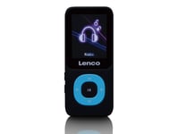 Lenco Xemio-659Bu, Mp3-Spelare, 4 Gb, Lcd, 60 G, Svart, Blå, Hörlurar