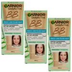 Garnier BB Cream 3 X 50ml Light All-in-1 Care for Misch- And Oily Skin New