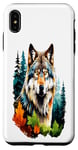 Coque pour iPhone XS Max Loup gris entouré de forêts audacieuses arbres nature sauvage