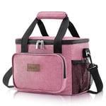 Lifewit Moyen Lunch Bag de 12-Canettes (8.5L), Lunch Box Isotherme, Glacière et Sac Réfrigérant pour Adultes, Hommes, Femmes,Rose