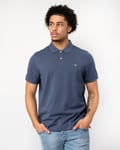 Gant Mens Regular Fit Short Sleeve Shield Logo Pique Polo - Dark Blue material_cotton - Size Large