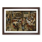 Big Box Art Pieter Bruegel The Elder The Country Brawl Framed Wall Art Picture Print Ready to Hang, Walnut A2 (62 x 45 cm)